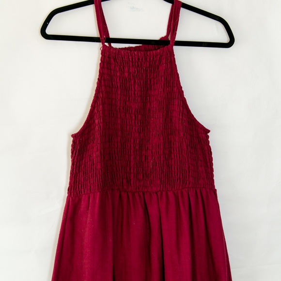 Universal Thread Smocked Maxi Dress in Burgundy - Picture 4 of 4